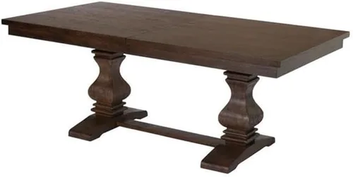 Vista 6 de Juego de comedor de 9 piezas de nogal y beige de la mejor calidad