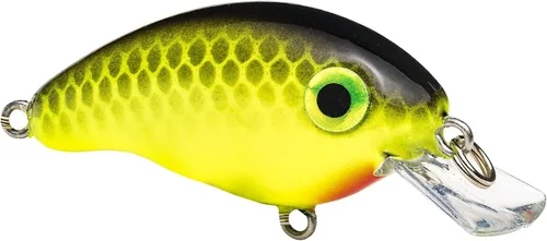 Vista 4 de Strike King Señuelo de pesca Bitsy Pond Minnow Crankbait, 3/32 oz, irresistible para los peces Chartreuse con espalda negra