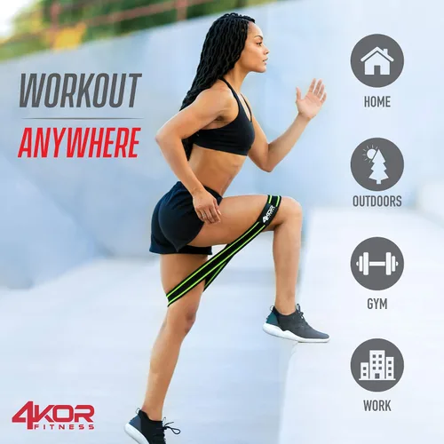 Vista 5 de 4KOR Fitness Juego de bandas de resistencia, perfecto para crossfit, yoga, terapia física y construcción de glúteos