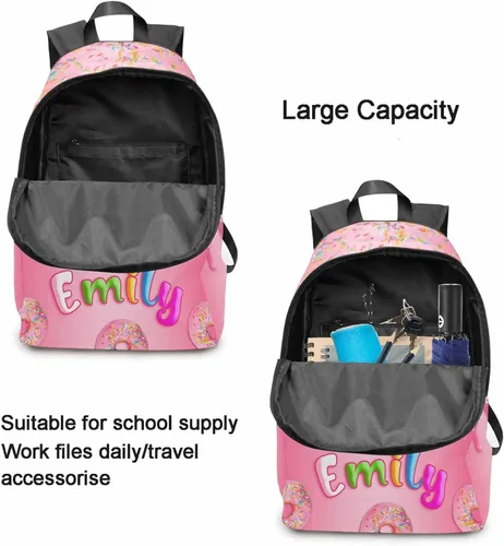 Vista 5 de MyPupSocks Mochila escolar personalizada para niños y niñas, mochila escolar personalizada para hija, hijo, amigos, Mochila17, Personalizado