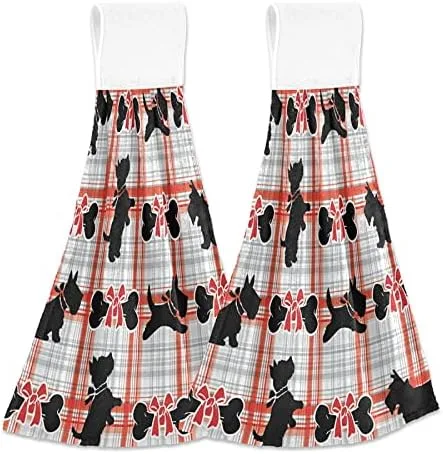 Vista 7 de Toallas de cocina con diseño de búho de muñeco de nieve de invierno, toalla de mano colgante con lazo, 2 unidades, paño suave y absorbente