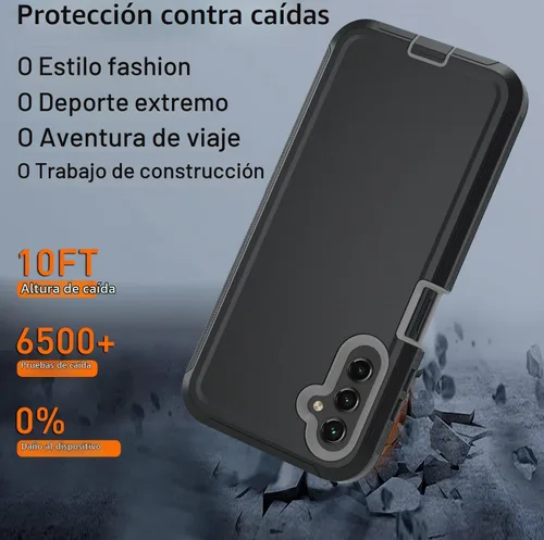 Vista 5 de Funda para Samsung Galaxy A14 5G, A14 5G resistente, protección de grado militar, a prueba de golpes, a prueba de caídas, a prueba de polvo, solo