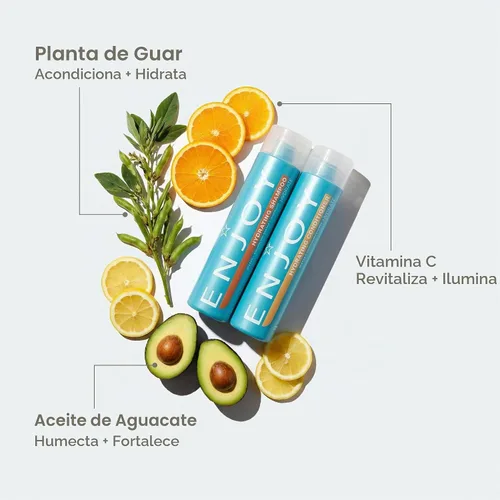 Vista 3 de Enjoy, Duo, sin sulfato (Champú y Acondicionador Hidratante) – 10.1 oz