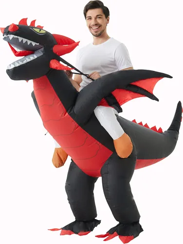 Vista 4 de Inflatable Dragon Costume Halloween Inflatable Blow-up Costume for AdultsManChristmas Party