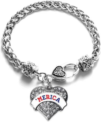 Vista 60 de Inspired Silver - Pulsera de plata con dije de corazón pavé con joyas de circonita cúbica
