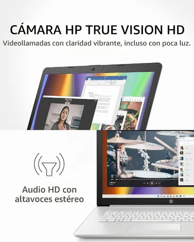 Vista 6 de HP PC portátil 17, Intel Core de 11 generación, 4 GB de RAM, SSD de 256 GB, gráficos UHD, pantalla HD+ de 17.3 pulgadas, Windows 11 Home, combo