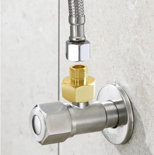 Vista 3 de Joywayus Adaptador de tubería de rosca macho de compresión de 1/2 G a 3/8, conector de grifo reductor de latón, adaptador de manguera de agua