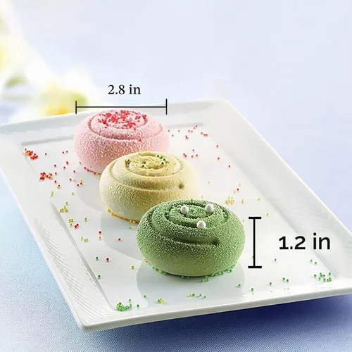 Vista 4 de Molde de rollo de canela Molde de chocolate para postre mini molde de pastel molde de cera derretida de silicona moldes para hacer velas para bollo