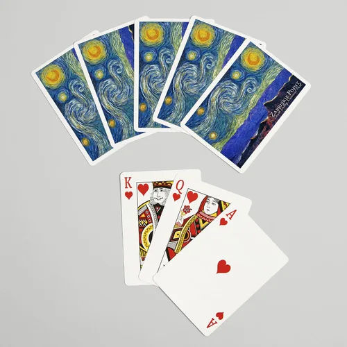 Vista 7 de Lantern Press Zabriskie Point, Death Valley National Park, California, Starry Night, 52 Playing Cards for Adults, Poker Size Card Deck