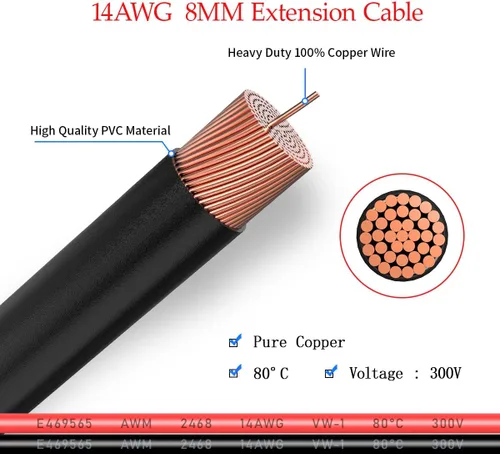 Vista 3 de ELFCULB Adaptador de conector hembra a SAE, cable de extensión SAE de 14AWG de 2 pies con adaptador hembra de 2.165 in x 0.984 in de CC y adaptador