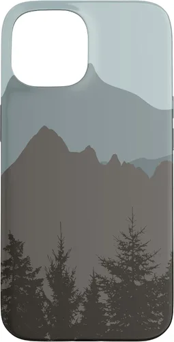 Vista 6 de Mountains Peaks - Carcasa para iPhone 17, diseño abstracto de paisaje natural, color gris y azul