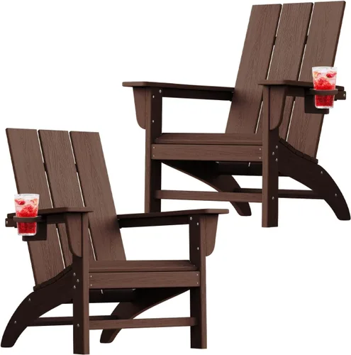 Vista 63 de Silla Adirondack moderna, sillas de patio de plástico HDPE para todo tipo de clima, silla para hoguera, sillas de césped al aire libre para terraza