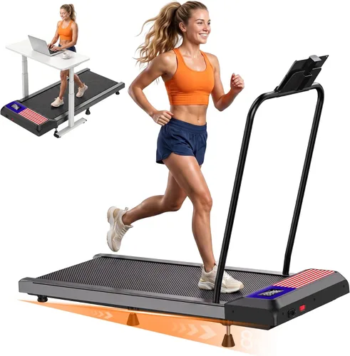 Vista 10 de Walking with Incline Pad and Handle Bar, 2.5HP Low Noise Treadmill, 270lbs Remote Control, 3 in 1 Mini Walking Machine, Walking with Incline Mat
