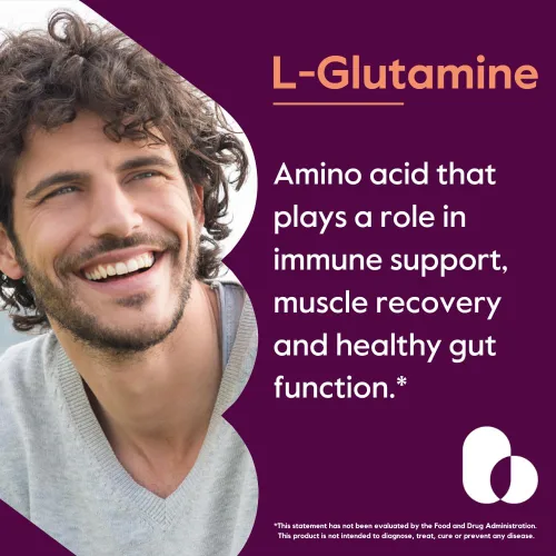 Vista 3 de BESTVITE L-Glutamina 500mg por cápsula (240 cápsulas) - Sin fosfato dicálcico - Sin estearatos - Sin OMG - Sin gluten - Apoyo a la salud intestinal