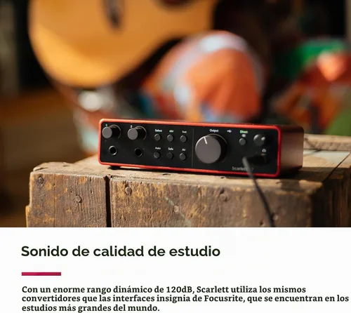 Vista 4 de Focusrite Scarlett 2i2 Studio - Paquete de interfaz de audio USB de 4ª generación para el compositor con micrófono de condensador y auriculares