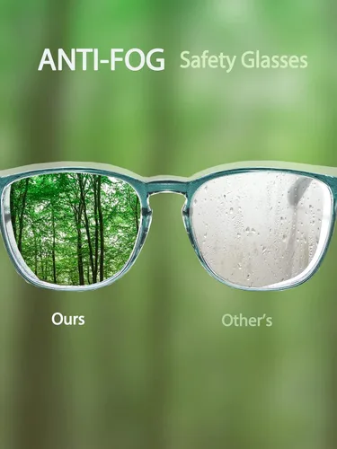 Vista 2 de Feaglo Lentes de seguridad, antivaho para mujeres y hombres, bloqueo de luz azul, elegantes gafas de protección para los ojos, escudo lateral
