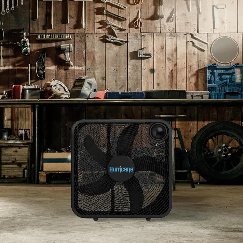Vista 5 de Ventilador de pie clásico Hurricane con 3 velocidades silenciosas, negro, 20" - Unidad de enfriamiento de aire eléctrico portátil con cable