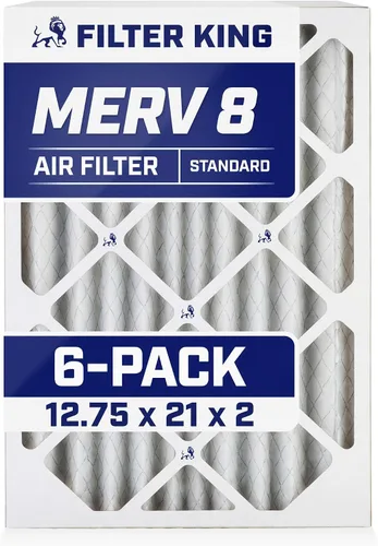 Vista 52 de Filter King Filtro de aire 6x12.25x1 Paquete de 6 Filtros plisados MERV 8 HVAC para horno A/C HECHO EN EE. UU. Tamaño real: 6 x 12.25 x .75