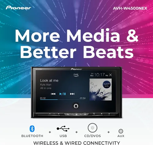 Vista 4 de Pioneer AVH-W4500NEX Pantalla táctil capacitiva de 7 pulgadas, doble DIN, inalámbrico y con cable Apple CarPlay y Android Auto, Bluetooth, CD/DVD