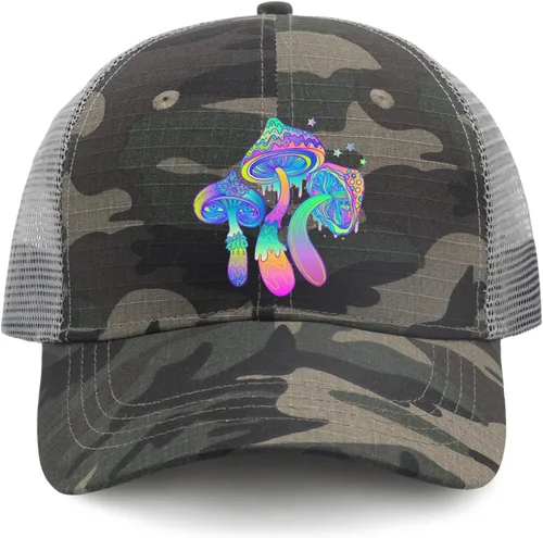 Vista 9 de Cap Magic Mushrooms Dad Hat for Men Graphic Denim Dad Hat Adjustable