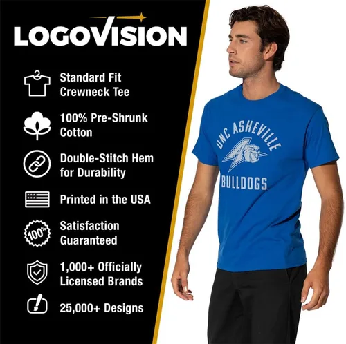 Vista 80 de LOGOVISION Official Collegiate One Color Distressed Logo Short Sleeve for Men & Women T Shirt Collection 3