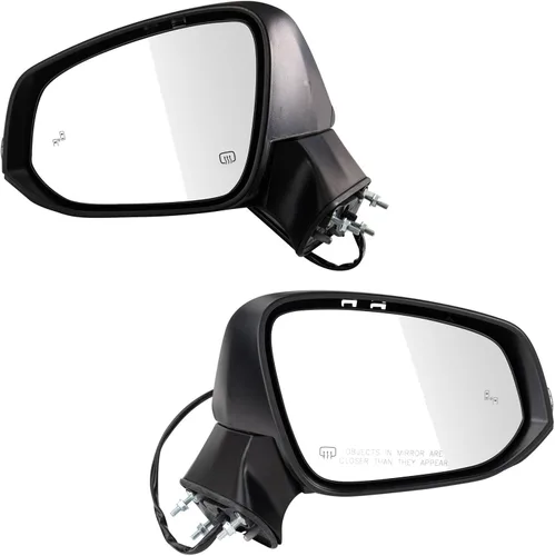 Vista 46 de TRQ Conjunto de 2 piezas de espejo lateral para conductor y pasajero, ajuste eléctrico, sin calefacción, sin memoria, color negro, compatible