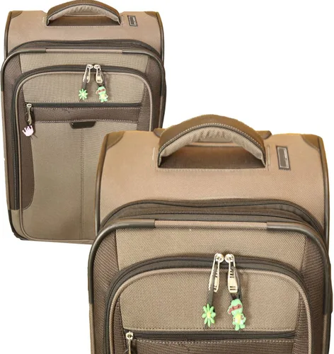 Vista 3 de AVIRGO Etiqueta de equipaje flexible totalmente flexible y brillante para viajes y maletas. Bucles para una sujeción segura, bolsa de viaje