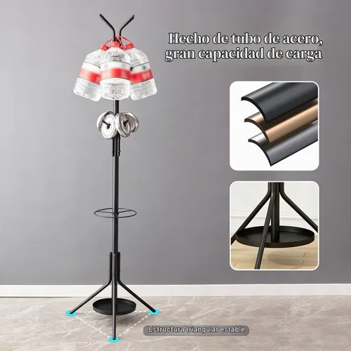 Vista 8 de Kitsanery Perchero independiente, árbol de metal con soporte para paraguas, sombrero y perchero para entrada, pasillo, sala de estar, dormitorio