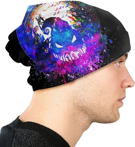 Vista 4 de Gorro de Navidad Skellington unisex para hombre y mujer, gorro cálido para invierno y exteriores