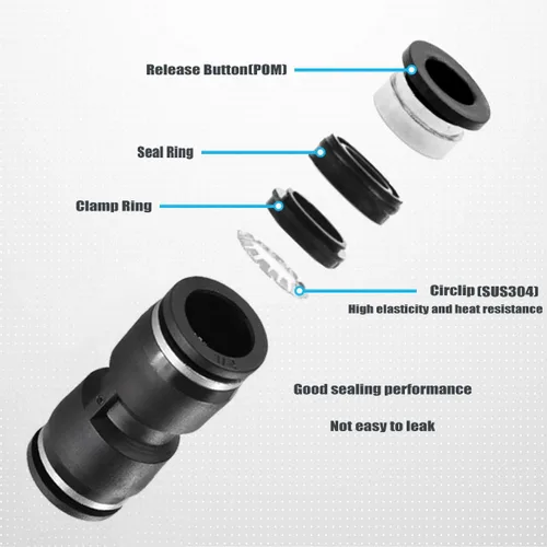 Vista 2 de 10 piezas Unión recta 1/2 "x 1/2" tubo OD empuje para conectar accesorios