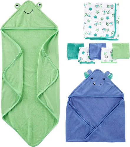 Vista 14 de Simple Joys by Carter's Juego de toallas y paños unisex de 8 piezas para bebés, paquetes múltiples