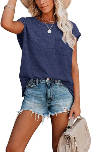 Vista 46 de CNFUFEN Camisetas de manga corta/larga para mujer, a la moda, casual, de verano, ligeras, sólidas, de moda