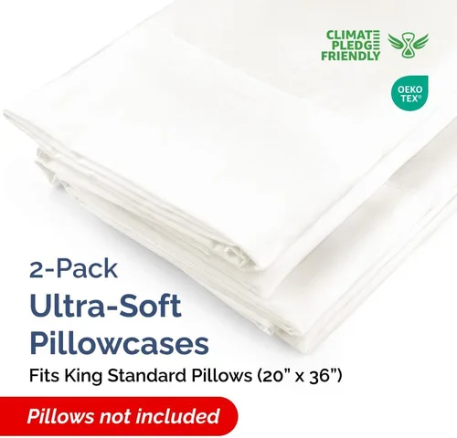 Vista 2 de Fundas de almohada estándar King – Paquete de 2 fundas de almohada – 20 x 01-Blanco
