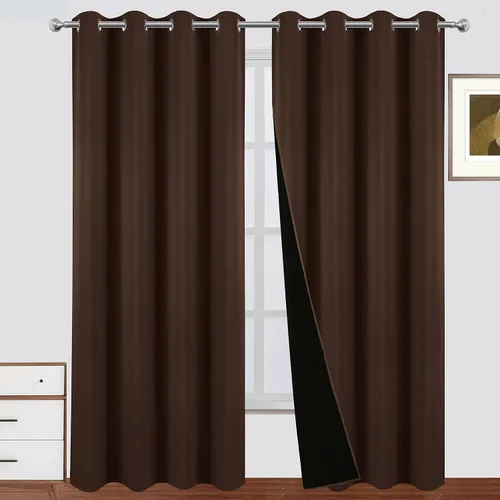Vista 19 de LEMOMO Cortinas 100% opacas de 38 x 54 pulgadas, 2 paneles de oscurecimiento con aislamiento térmico para dormitorio