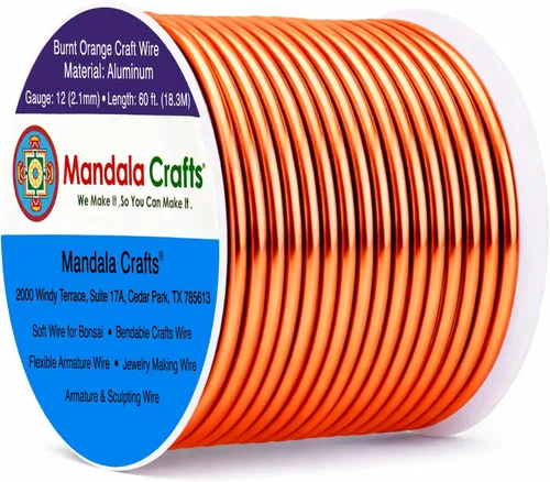 Vista 362 de Mandala Crafts - Alambre de aluminio anodizado de calibre 22 para hacer joyas - 137.2 m de alambre flexible surtido y coloreado - Doble para bonsái