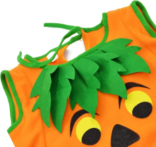 Vista 3 de Conjunto de disfraz de calabaza para niños pequeños y niñas