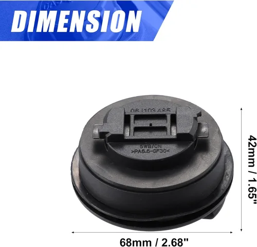 Vista 5 de X AUTOHAUX Tapa del depósito de combustible del motor, tapa de tapón de llenado de gasóleo, reemplazo 06C103485P 03C103485A para Volkswagen Golf