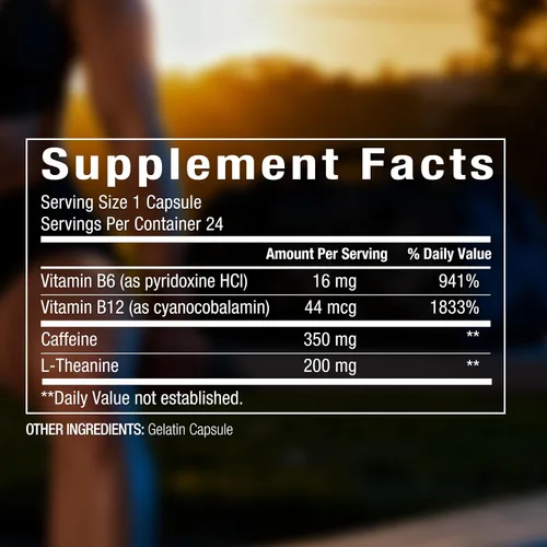 Vista 4 de Pastillas de cafeína - Ephed Plus 350 24 unidades con 350 mg de cafeína y 200 mg de L-teanina - Suplementos energéticos para la energía extrema