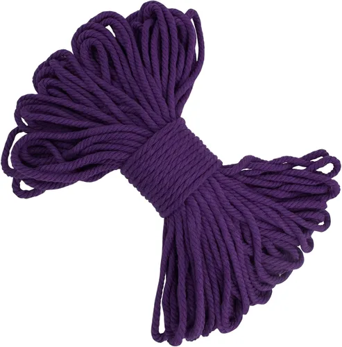 Vista 42 de Cuerda de macramé de 0.197 in x 22 yardas, cuerda gruesa de hilo de algodón natural, cuerda de colores para colgar plantas de macramé, para colgar