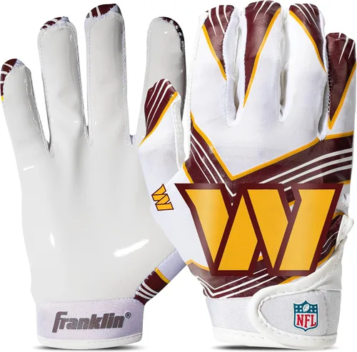 Vista 16 de Franklin Sports - Guantes de receptor de fútbol americano juvenil de la NFL, par de guantes de fútbol para niños con logotipos de equipos de la NFL