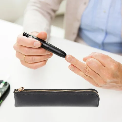 Vista 9 de Mini estuche de viaje para bolígrafo de insulina, pequeña bolsa organizadora portátil para bolígrafos de insulina y suministros de medicamentos