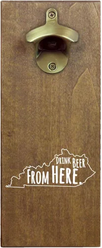Vista 15 de Torched Drink Beer From Here - Abridor magnético de botellas de cerveza con receptor de tapa (Alabama) Abrebotellas montado en la pared imán