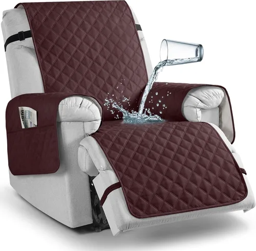 Vista 14 de TAOCOCO - Funda antideslizante para silla reclinable, funda para sofá, funda para silla reclinable pequeña con correas elásticas, protector