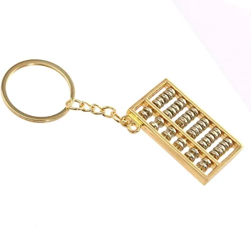 Vista 5 de Fodattm Juego de 2 llaveros con colgante de ábaco de aleación de estilo chino (oro + plata) (6 rollos)