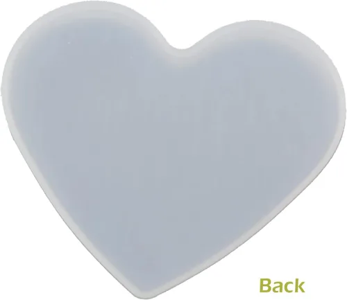 Vista 4 de 5 piezas de molde de resina de silicona para fundición de epoxy en forma de corazón para manualidades DIY, molde de base de posavasos de corazón, 5