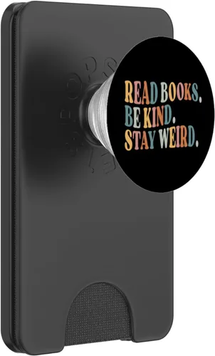 Vista 7 de Lee libros Be Kind Stay Weird Funny Book Lover PopSockets intercambiables PopGrip