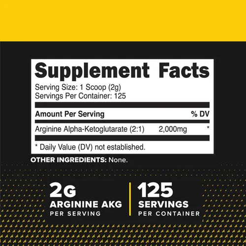 Vista 2 de PrimaForce AAKG Arginina en polvo, 8.82 oz (L-arginina y ácido alfa-cetoglutarato) Suplemento de entrenamiento premium, sin OMG, vegano, sin gluten