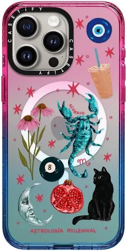 Vista 9 de CASETiFY Funda para iPhone 15 Pro Max, compatible con MagSafe Protección contra caídas de grado militar 4x de 8.2 pies Cheetah Paradise Pink