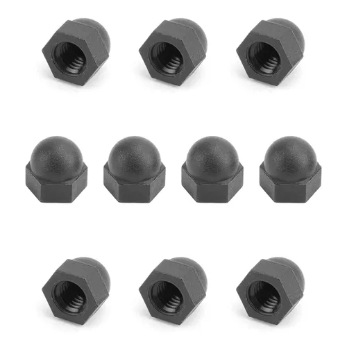Vista 9 de Tuercas hexagonales de bellota M10, tuercas de cabeza de cúpula de nailon, hexagonales, tuercas decorativas para tornillos, tornillos, tono blanco