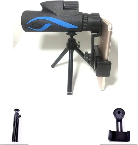 Vista 2 de Higher Path Products - Telescopio monocular monocular HD de alta definición de 12 x 50 con soporte para teléfono inteligente y trípode